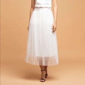 Eva Franco LILA PEARL TULLE SKIRT - NWT XL